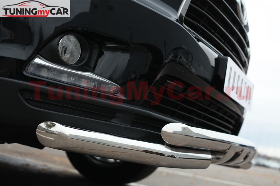 Защита переднего бампера D63 (дуга) D63 (уголки)+клыки для Toyota Highlander 2014-