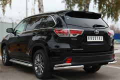 Пороги труба D63 с листом для Toyota Highlander 2014-