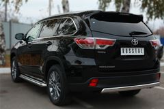 Защита заднего бампера D75х42 (дуга) для Toyota Highlander 2014-