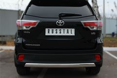 Защита заднего бампера D75х42 (дуга) для Toyota Highlander 2014-