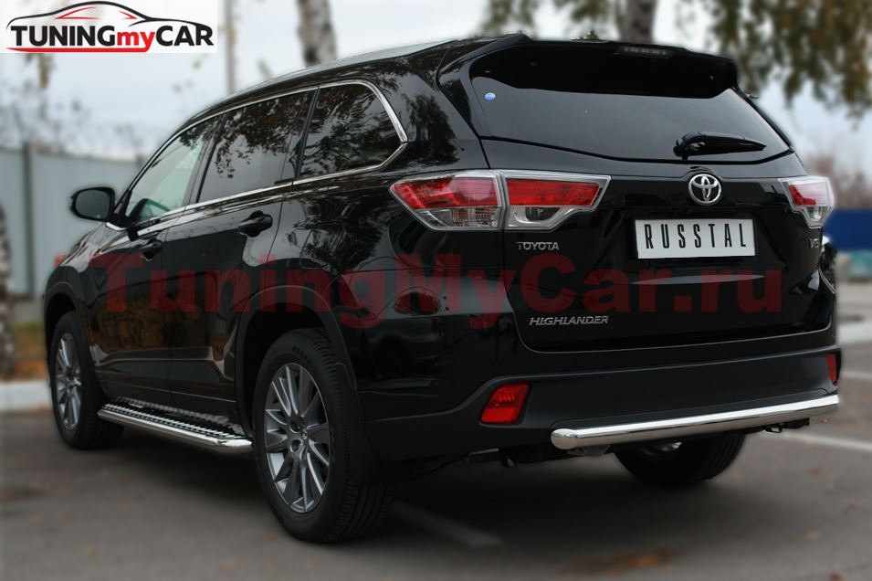 Защита заднего бампера D63 (дуга) для Toyota Highlander 2014-