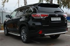 Защита заднего бампера D63 (дуга) для Toyota Highlander 2014-