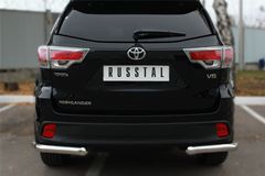 Защита заднего бампера уголки D63(секции) для Toyota Highlander 2014-