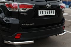 Защита заднего бампера уголки D63(секции) для Toyota Highlander 2014-