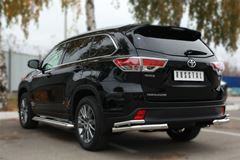 Защита заднего бампера уголки D63(секции) D42 (секции) для Toyota Highlander 2014-