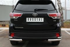 Защита заднего бампера уголки D63(секции) D42 (секции) для Toyota Highlander 2014-