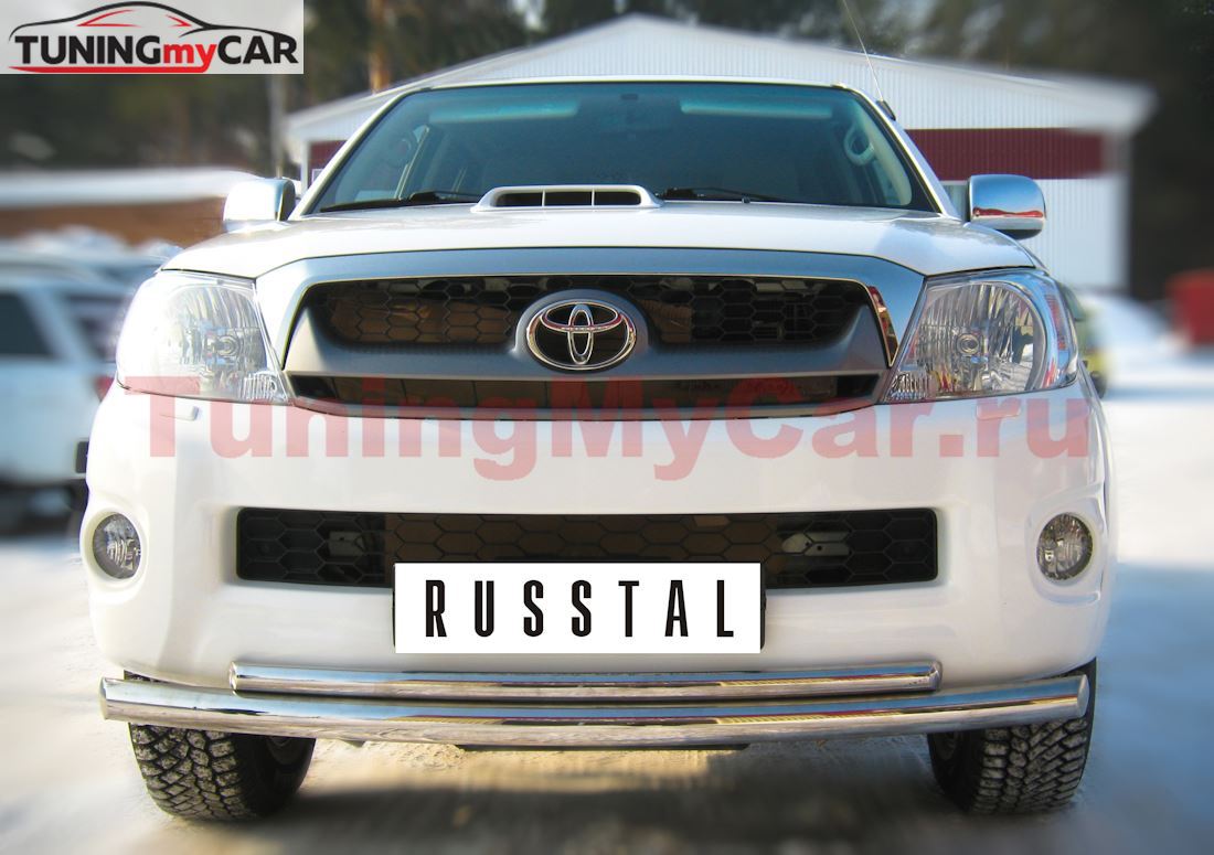 Защита переднего бампера D63/42 (дуга) для Toyota Hilux 2009-2014