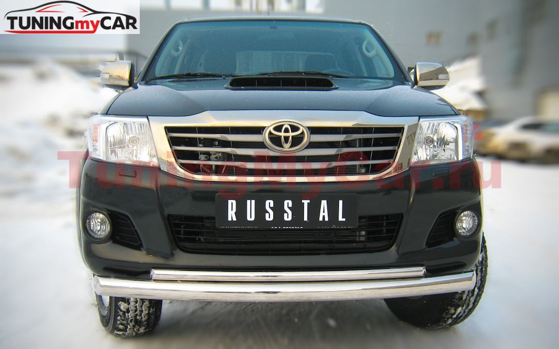 Защита переднего бампера D76/42 (дуга) для Toyota Hilux 2009-2014