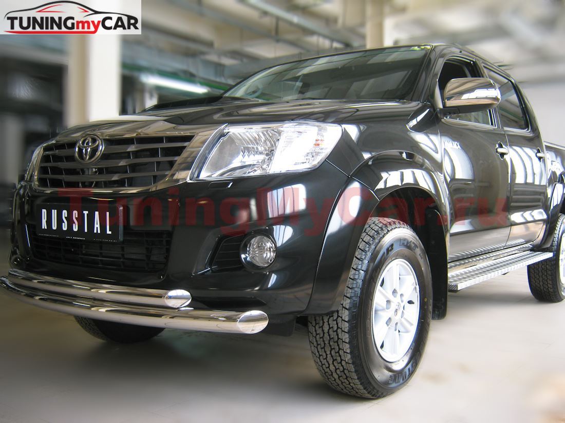 Защита переднего бампера D76/63 (дуга) для Toyota Hilux 2009-2014