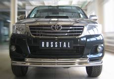 Защита переднего бампера D76/63 (дуга) для Toyota Hilux 2009-2014