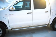 Пороги труба D42 с листом для Toyota Hilux 2009-2014