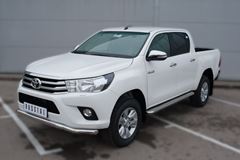Защита переднего бампера D63 (волна) с декор надписью для Toyota Hilux 2015-