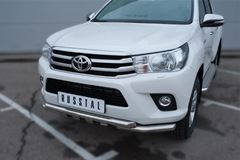 Защита переднего бампера D63 (дуга) D63 (уголки)+клыки для Toyota Hilux 2015-