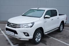 Защита переднего бампера D63 (дуга) D63 (уголки)+клыки для Toyota Hilux 2015-