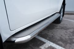 Пороги труба D63 с листом (вариант 3) для Toyota Hilux 2015-
