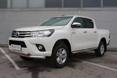 Пороги труба 120х60 овал с проступью для Toyota Hilux 2015-