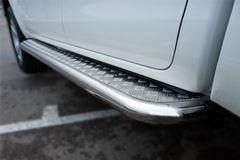 Пороги труба D63 с листом (вариант 2) для Toyota Hilux 2015-