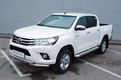 Пороги труба D63 с листом (вариант 2) для Toyota Hilux 2015-