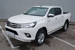 Пороги труба D42 с листом (вариант 2) для Toyota Hilux 2015-
