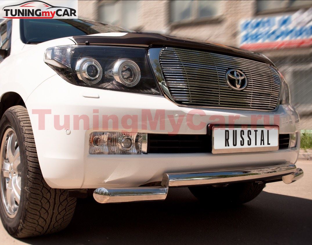 Защита переднего бампера D76 (ступень) для Toyota Land Cruiser 200 2007-2011