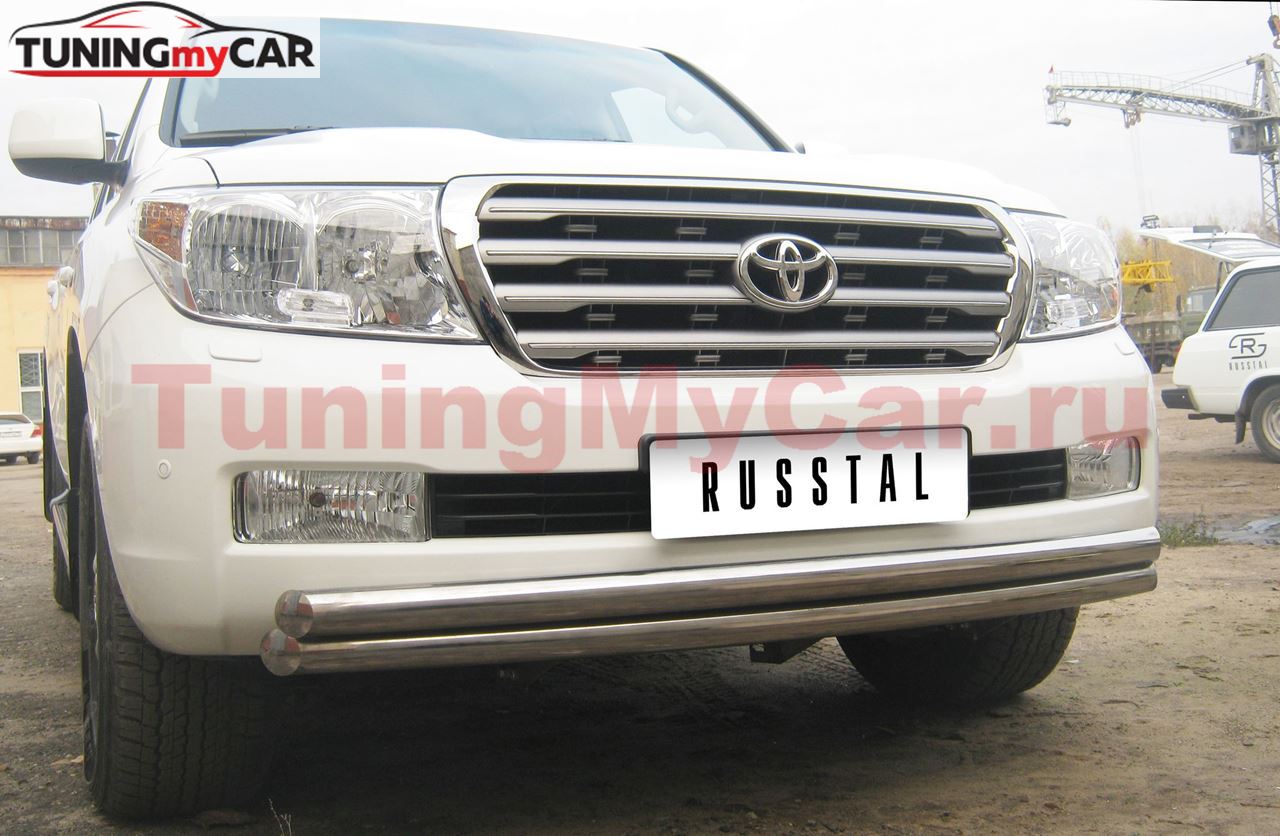 Защита переднего бампера D63\63 для Toyota Land Cruiser 200 2007-2011