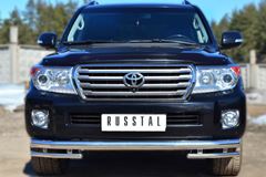 Защита переднего бампера D76 (секции) D42 (уголки) для Toyota Land Cruiser 200 2012-2015