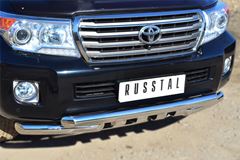 Защита переднего бампера D76 (дуга) D76х2 (дуга)+клыки для Toyota Land Cruiser 200 2012-2015