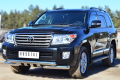 Защита переднего бампера D76 (дуга) D76х2 (дуга)+клыки для Toyota Land Cruiser 200 2012-2015