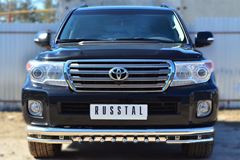 Защита переднего бампера D76 (секции) D42 (уголки)+зубы для Toyota Land Cruiser 200 2012-2015