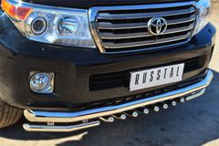 Защита переднего бампера D76 (секции) D42 (уголки)+зубы для Toyota Land Cruiser 200 2012-2015