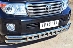 Защита переднего бампера D63 (секции) D63 (секции) декор для Toyota Land Cruiser 200 2012-2015