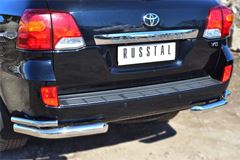 Защита заднего бампера уголки D76(секции) D42 (секции) для Toyota Land Cruiser 200 2012-2015