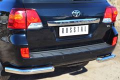 Защита заднего бампера уголки D76(секции) для Toyota Land Cruiser 200 2012-2015