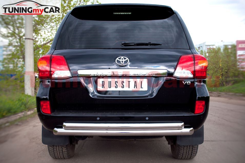 Защита заднего бампера 76/63 (дуга) для Toyota Land Cruiser 200 2012-2015