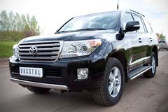 Защита переднего бампера 75х42 для Toyota Land Cruiser 200 2012-2015