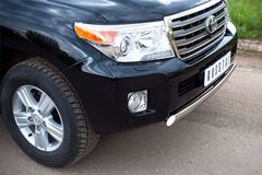 Защита переднего бампера 75х42 для Toyota Land Cruiser 200 2012-2015