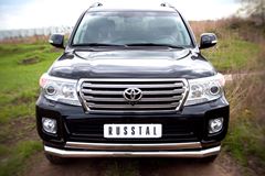 Защита переднего бампера 76/75х42 для Toyota Land Cruiser 200 2012-2015