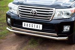 Защита переднего бампера 76/75х42 для Toyota Land Cruiser 200 2012-2015