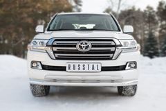 Защита переднего бампера D76 (секции) D75X42 (дуга)+декор паз (кроме EXECUTIVE) для Toyota Land Cruiser 200 2015-