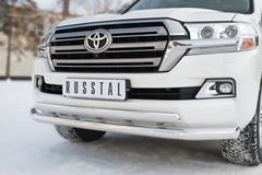 Защита переднего бампера D76 (секции) D75X42 (дуга)+декор паз (кроме EXECUTIVE) для Toyota Land Cruiser 200 2015-
