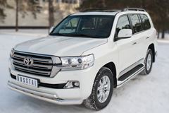 Защита переднего бампера D76 (секции) D75X42 (дуга)+декор паз (кроме EXECUTIVE) для Toyota Land Cruiser 200 2015-