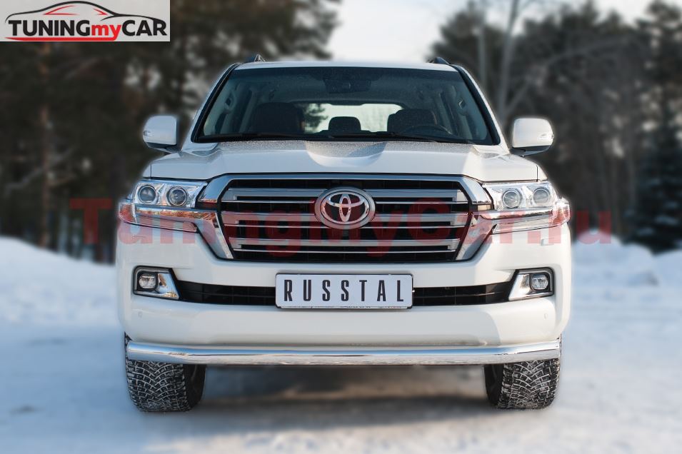 Защита переднего бампера D76 (секции) (кроме EXECUTIVE) для Toyota Land Cruiser 200 2015-