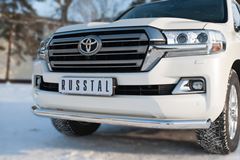 Защита переднего бампера D76 (секции) (кроме EXECUTIVE) для Toyota Land Cruiser 200 2015-