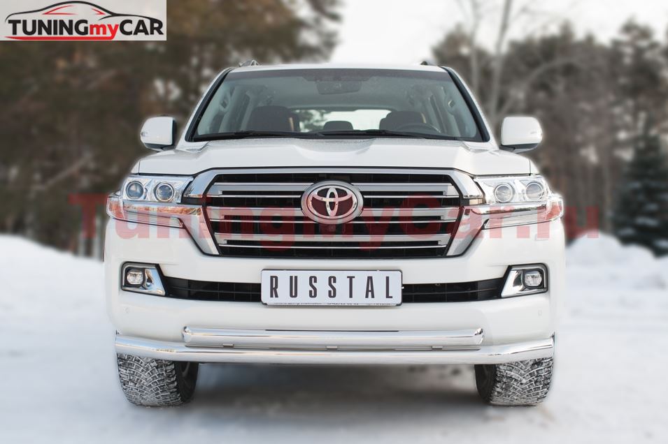 Защита переднего бампера D76 (секции) D63 (дуга) (кроме EXECUTIVE) для Toyota Land Cruiser 200 2015-