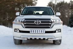 Защита переднего бампера D76 (дуга) D76 (секции)+клыки (кроме EXECUTIVE) для Toyota Land Cruiser 200 2015-