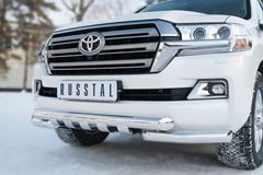 Защита переднего бампера D76 (дуга) D76 (секции)+клыки (кроме EXECUTIVE) для Toyota Land Cruiser 200 2015-
