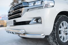 Защита переднего бампера D76 (дуга) D76 (секции)+клыки (кроме EXECUTIVE) для Toyota Land Cruiser 200 2015-