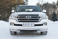 Защита переднего бампера D63 (секции) D63 (уголки) (кроме EXECUTIVE) для Toyota Land Cruiser 200 2015-