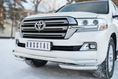 Защита переднего бампера D63 (секции) D63 (уголки) (кроме EXECUTIVE) для Toyota Land Cruiser 200 2015-