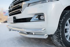 Защита переднего бампера D63 (секции) D63 (уголки) (кроме EXECUTIVE) для Toyota Land Cruiser 200 2015-